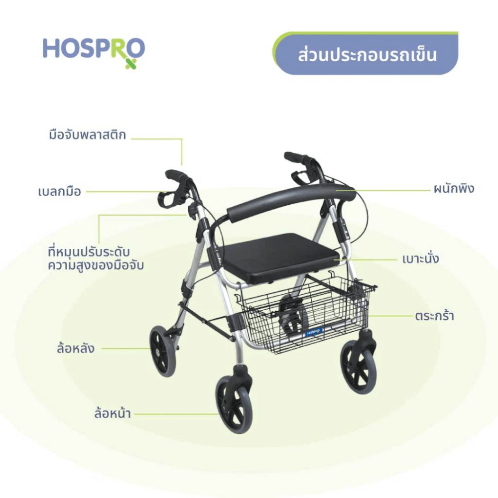 รถเข็นพยุงเดิน HOSPRO H-RT965LH-1